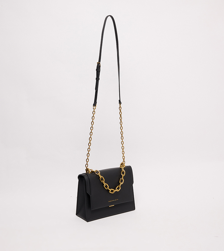 Textured Flap Crossbody Bag