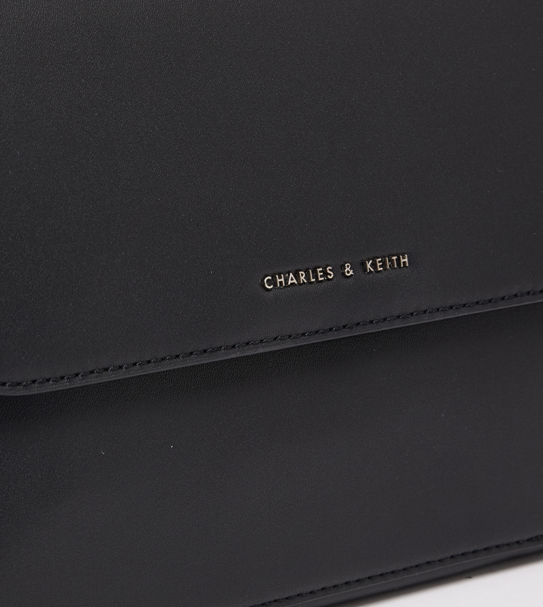 Textured Flap Top Handle Bag