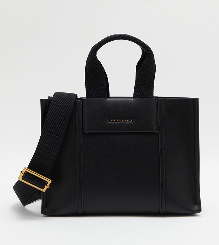 Buy Charles & Keith Shalia Canvas Mini Tote Bag In Black 6thStreet UAE
