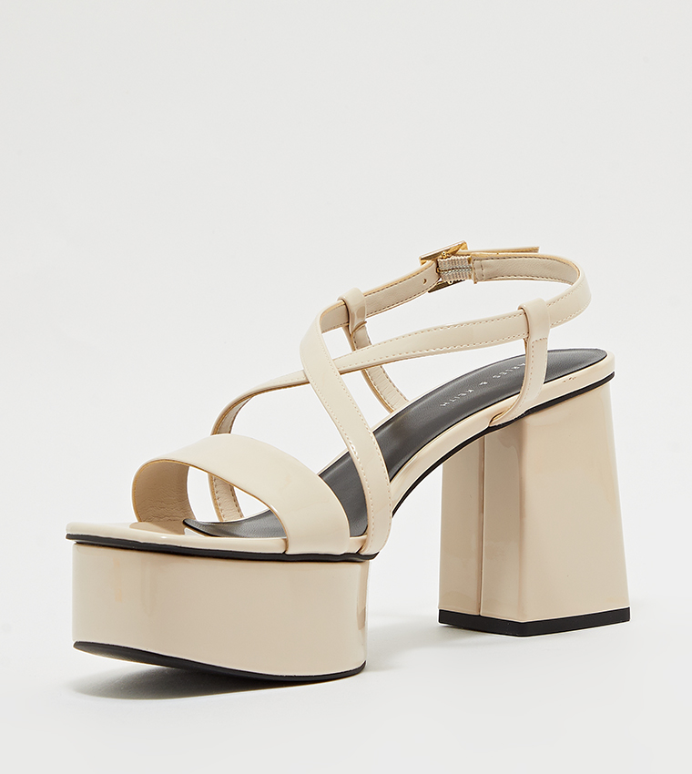 Patent Strappy Platform Heel Sandals