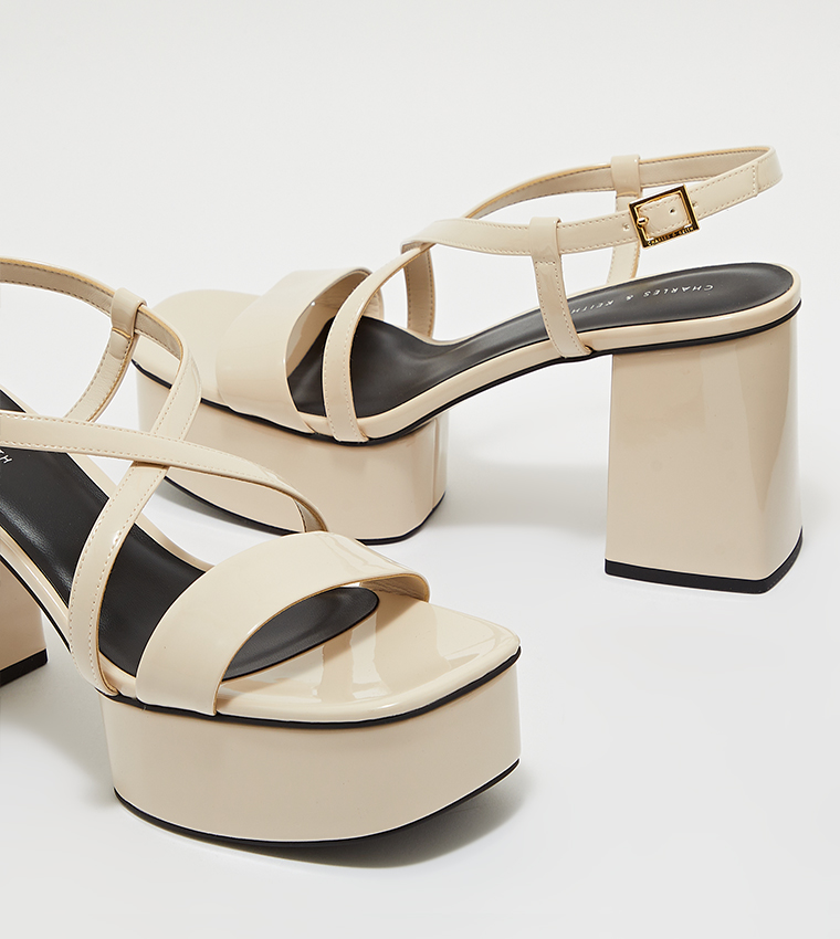 Patent Strappy Platform Heel Sandals