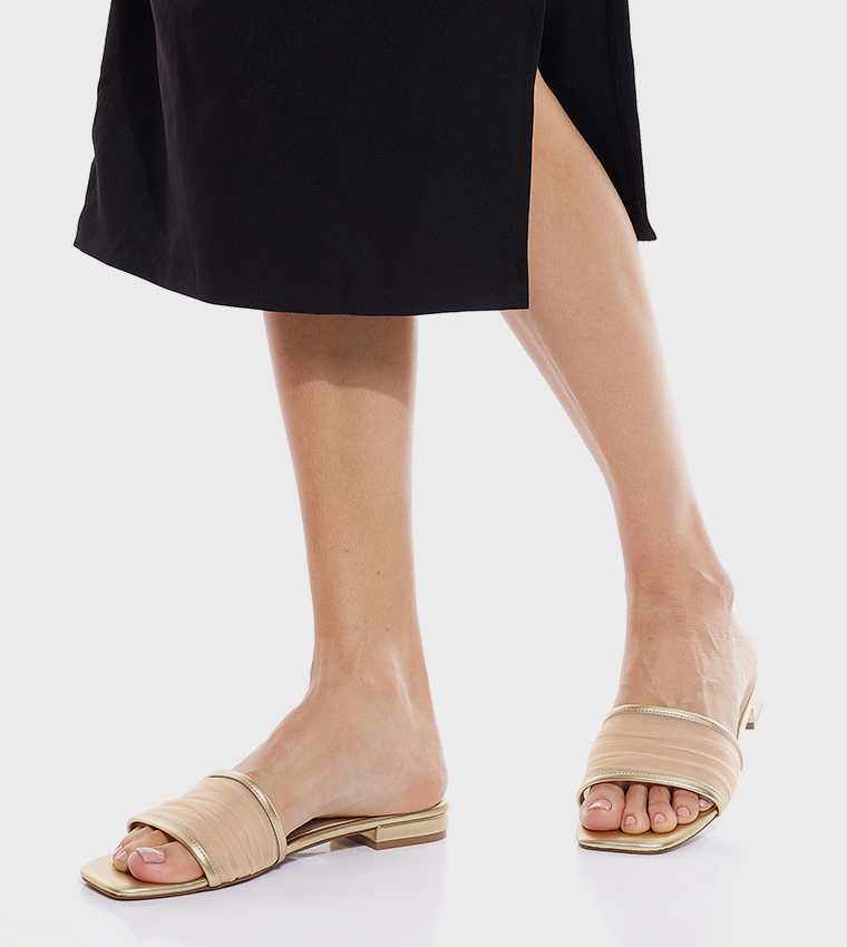 Knitted Open Toe Slide Sandals