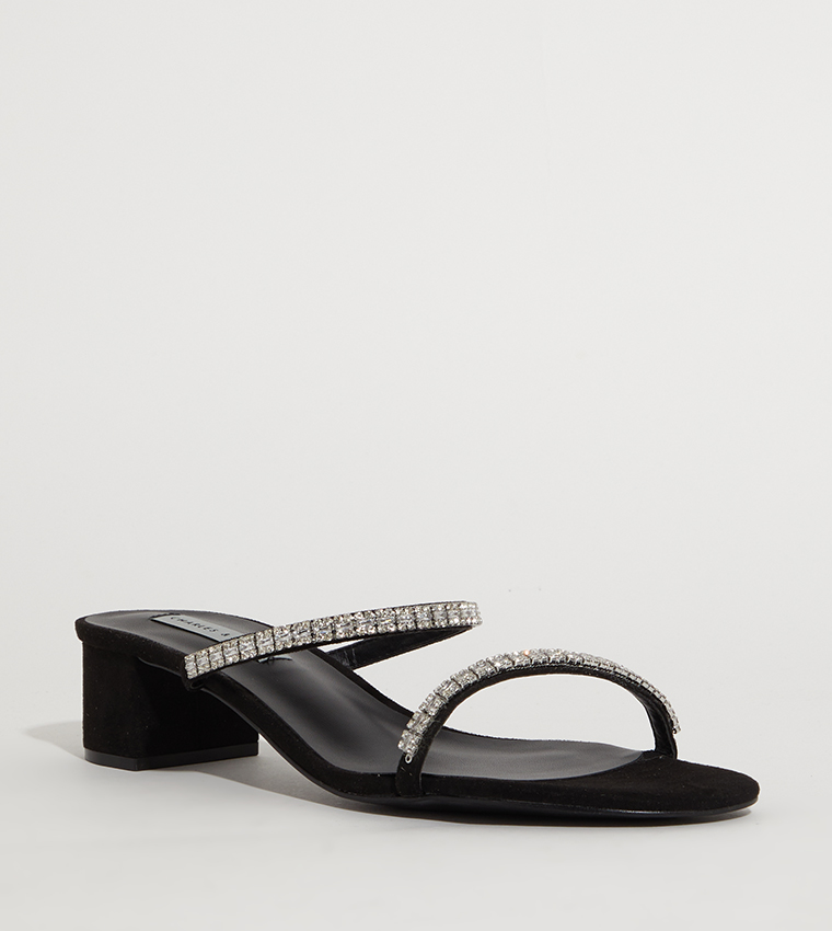 Patent Gem Embellished Heel Sandals