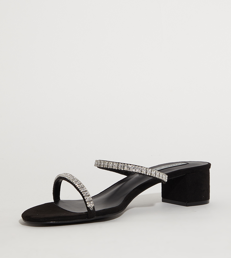 Patent Gem Embellished Heel Sandals