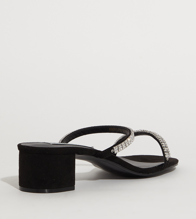 Patent Gem Embellished Heel Sandals
