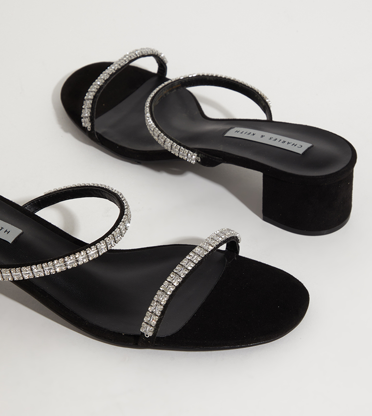 Patent Gem Embellished Heel Sandals