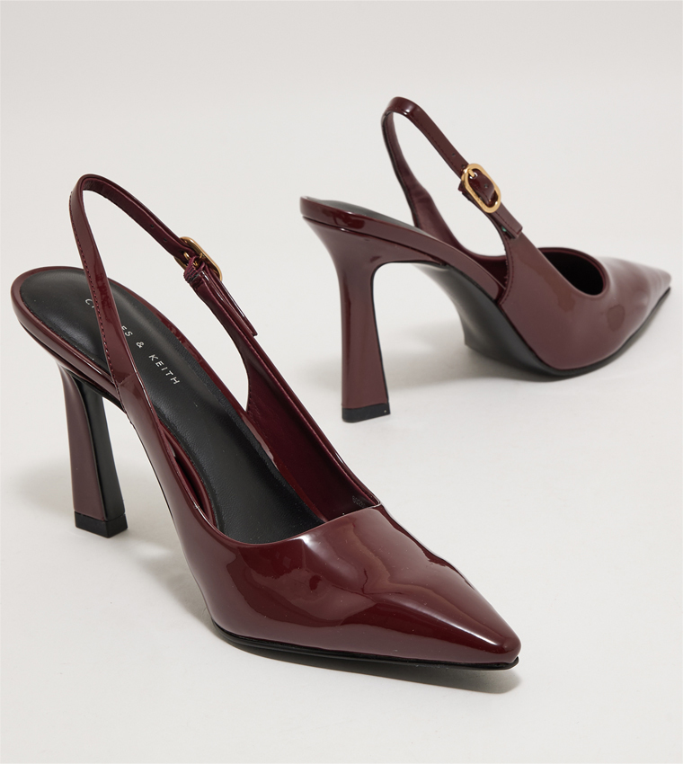 Burgundy slingback outlet pumps