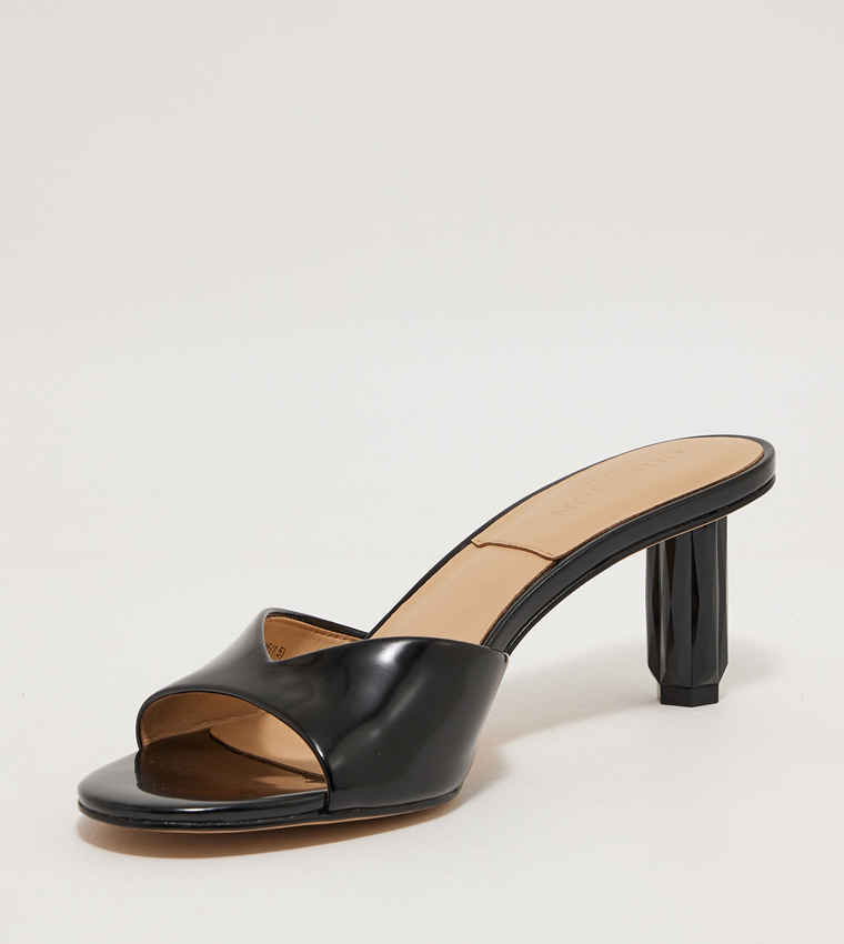 Leather Geometric Heel Sandals