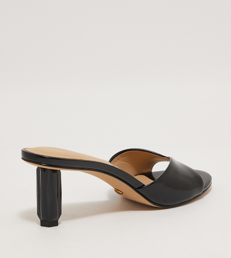 Leather Geometric Heel Sandals