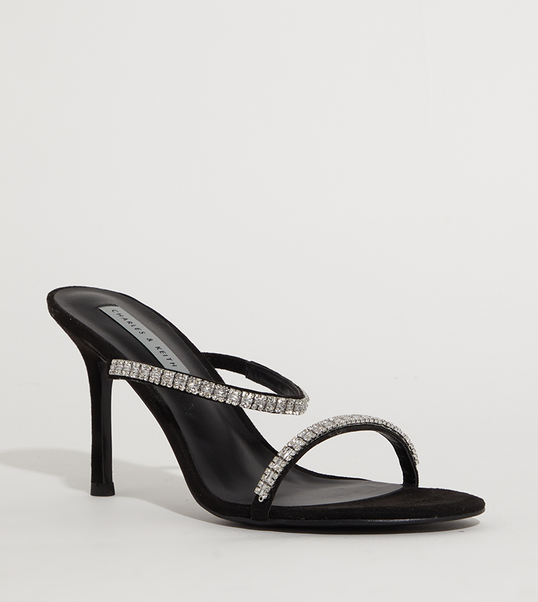 Patent Gem Embellished Heel Sandals