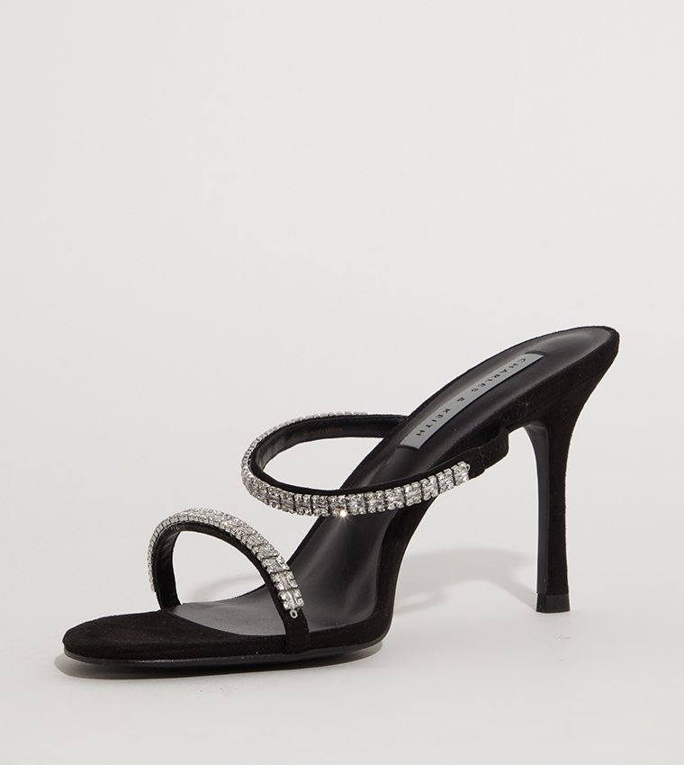 Patent Gem Embellished Heel Sandals