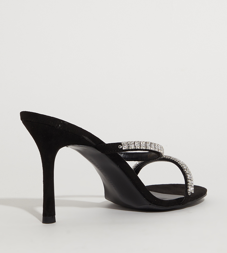 Patent Gem Embellished Heel Sandals