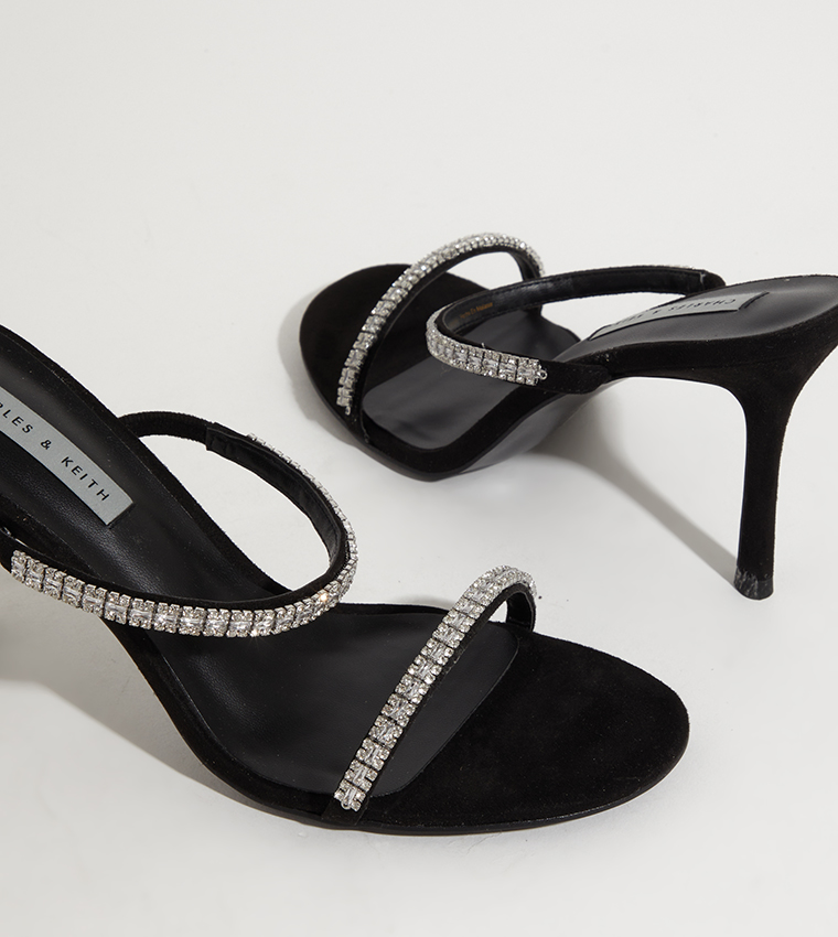 Patent Gem Embellished Heel Sandals