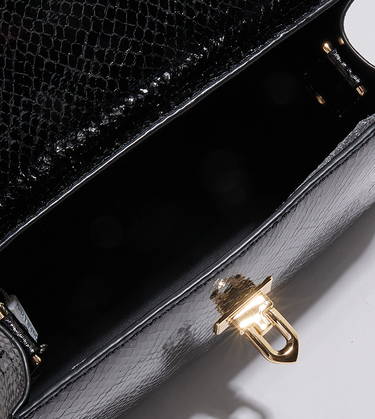 TALLULAH Snakeskin Top Handle Bag