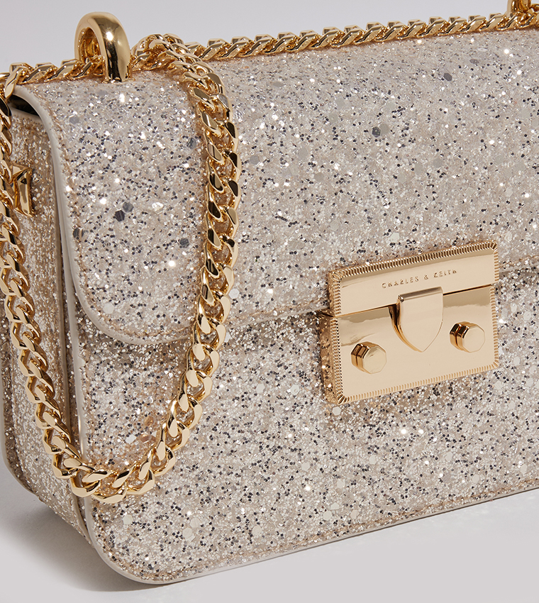 Charles and keith glitter sling clearance bag