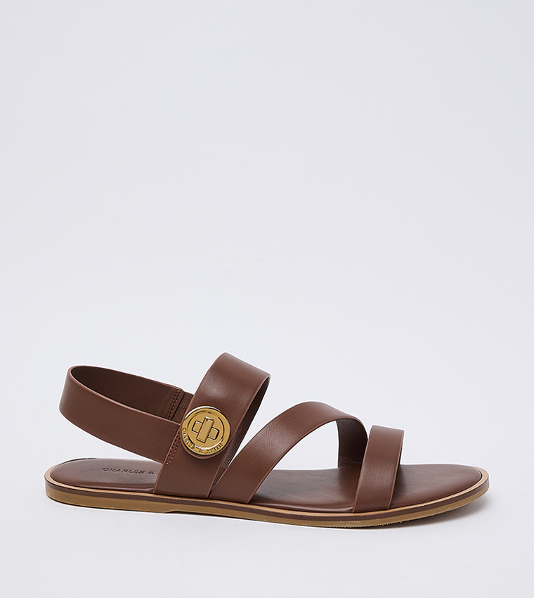 Yara Turn Lock Strappy Flat Sandals