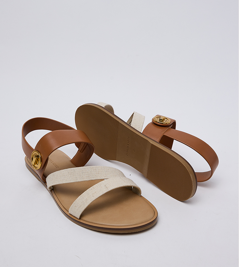 Yara Turn Lock Strappy Flat Sandals