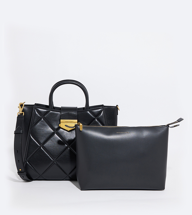 VERTIGO Quilted Satchel Bag Set
