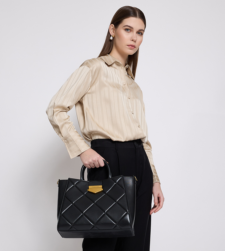 VERTIGO Quilted Satchel Bag Set