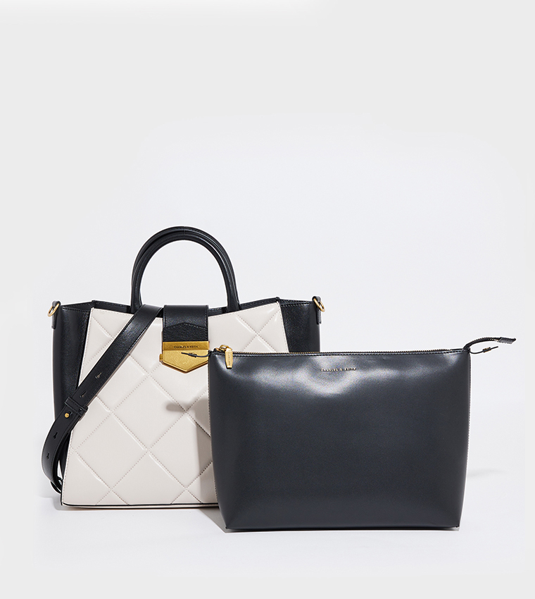 VERTIGO Quilted Satchel Bag Set