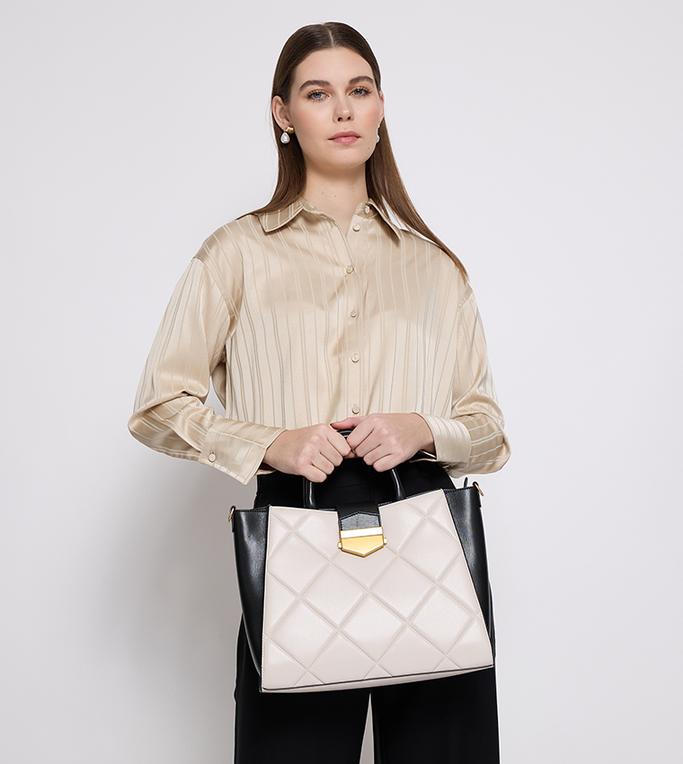 VERTIGO Quilted Satchel Bag Set