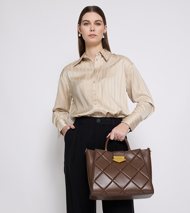 VERTIGO Quilted Satchel Bag Set