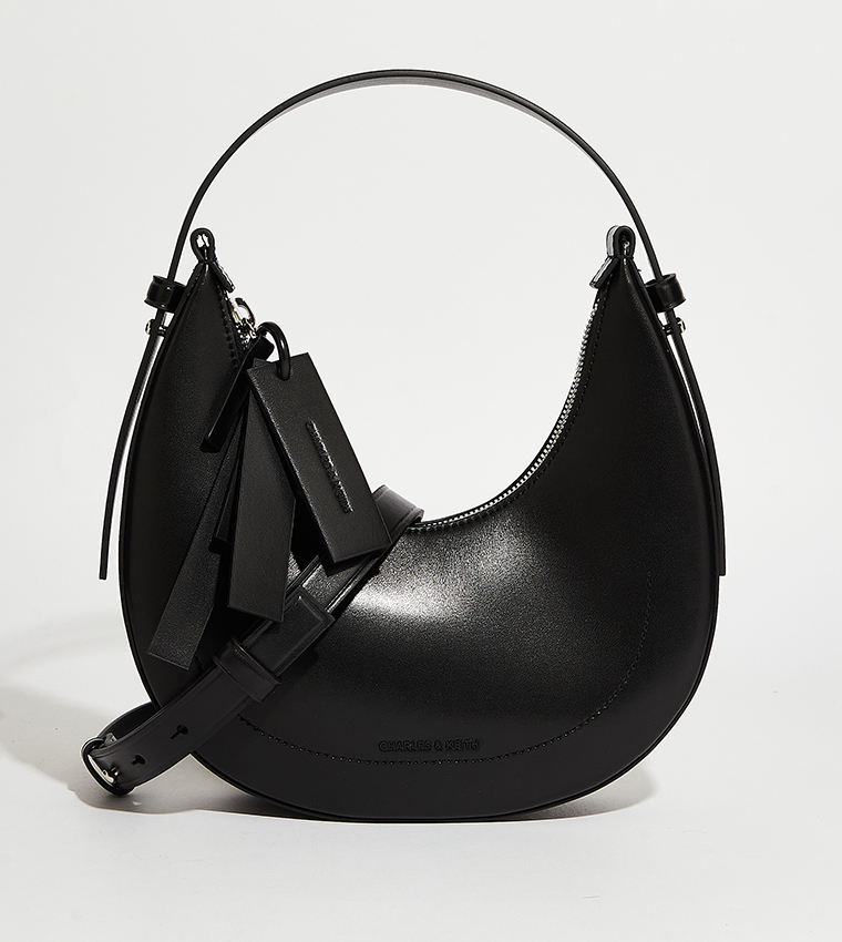 Buy Charles & Keith COCKADE Crescent Hobo Bag In Black Buy Charles & Keith COCKADE Crescent Hobo Bag In Black