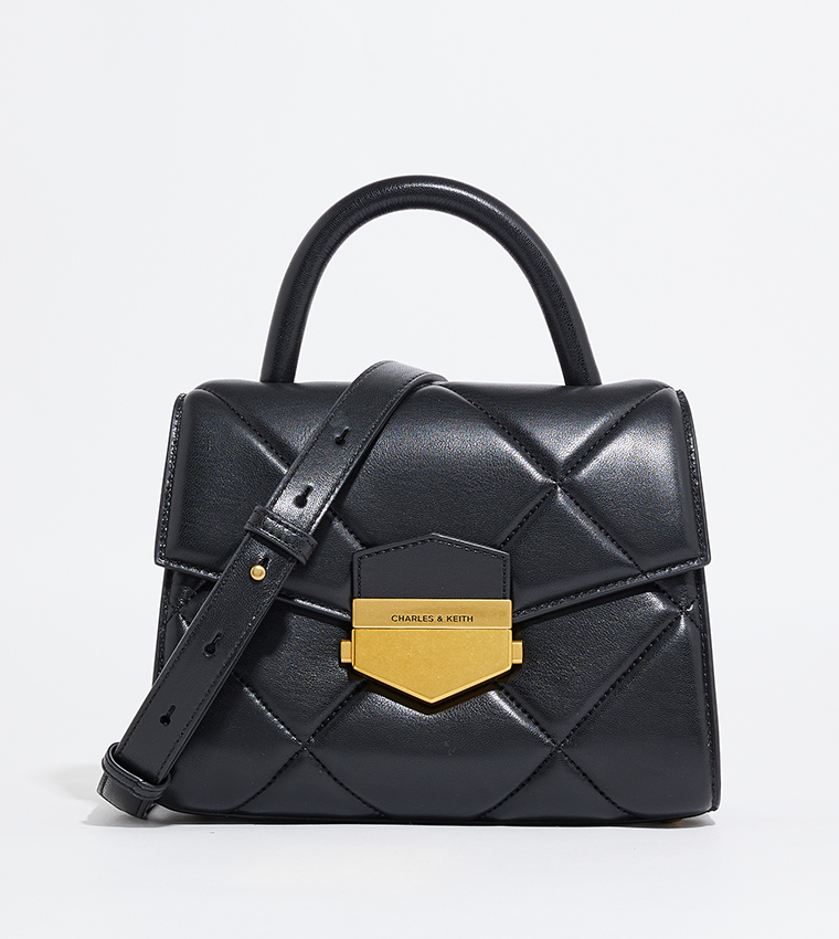 VERTIGO Quilted Trapeze Top Handle Bag