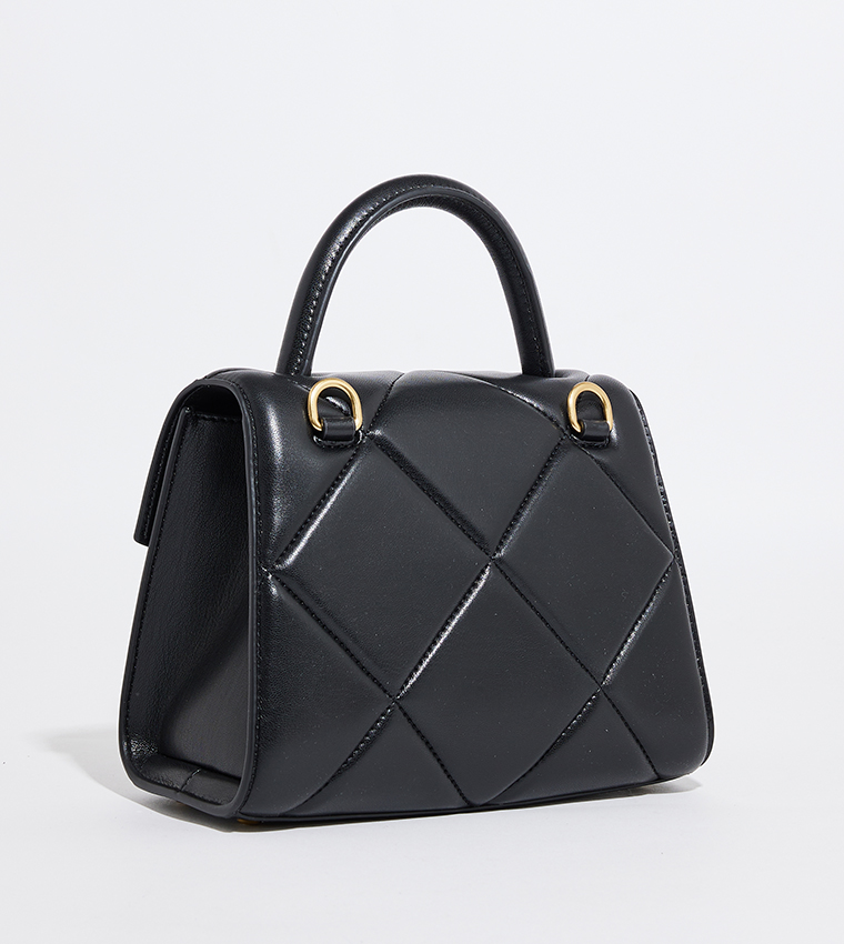 VERTIGO Quilted Trapeze Top Handle Bag