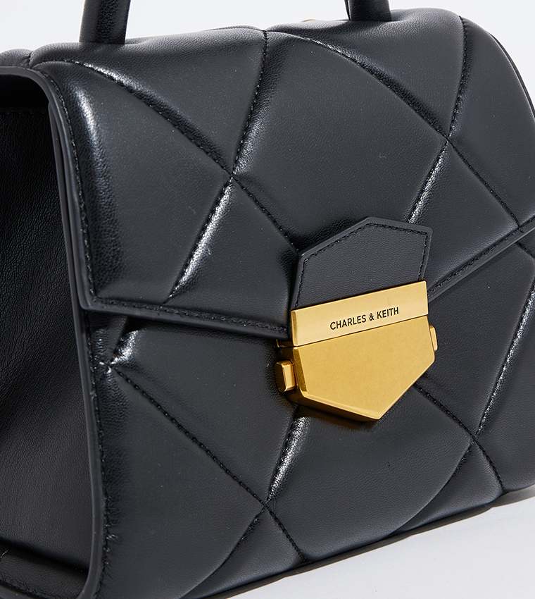VERTIGO Quilted Trapeze Top Handle Bag