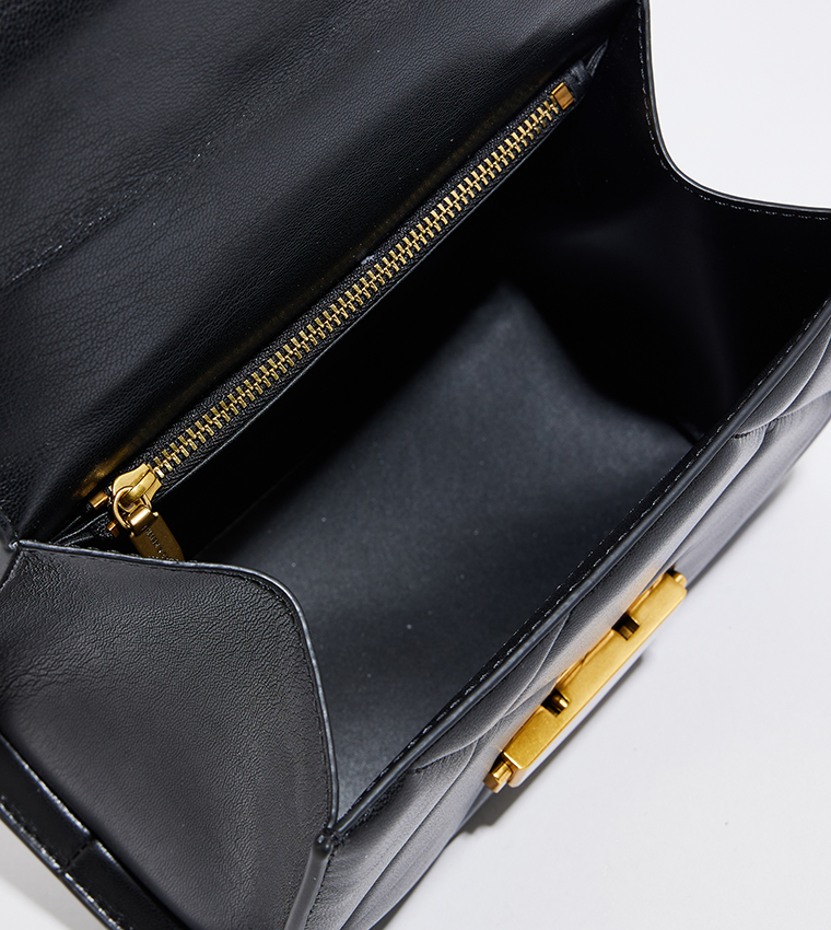 VERTIGO Quilted Trapeze Top Handle Bag
