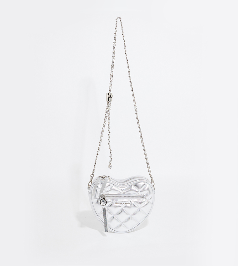 PHILOMENA Quilted Heart Crossbody Bag