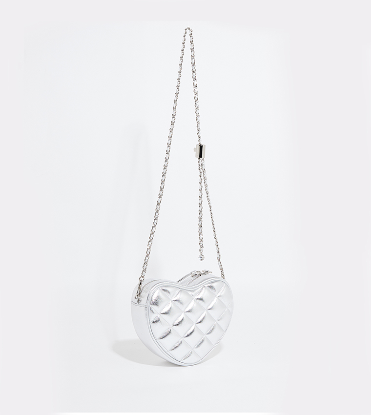 PHILOMENA Quilted Heart Crossbody Bag