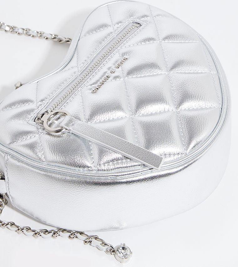 PHILOMENA Quilted Heart Crossbody Bag
