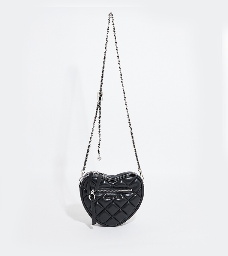 PHILOMENA Quilted Heart Crossbody Bag