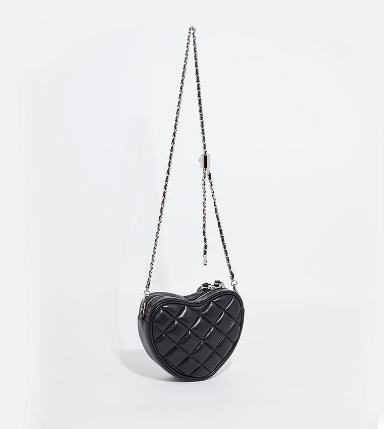 PHILOMENA Quilted Heart Crossbody Bag