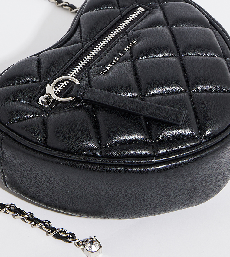PHILOMENA Quilted Heart Crossbody Bag