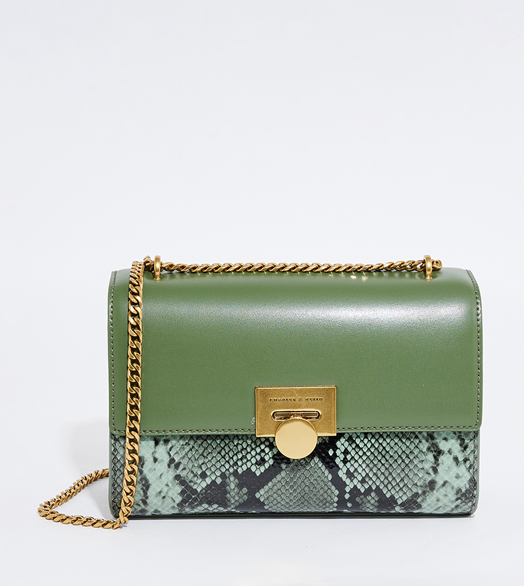 Green snakeskin handbag best sale