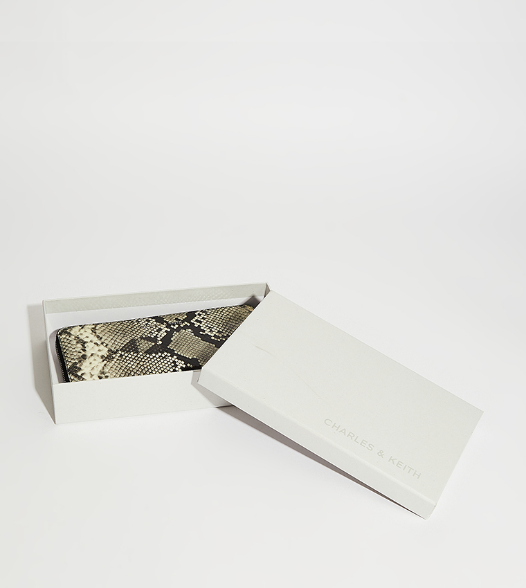 Snakeskin Print Zip-Around Wallet