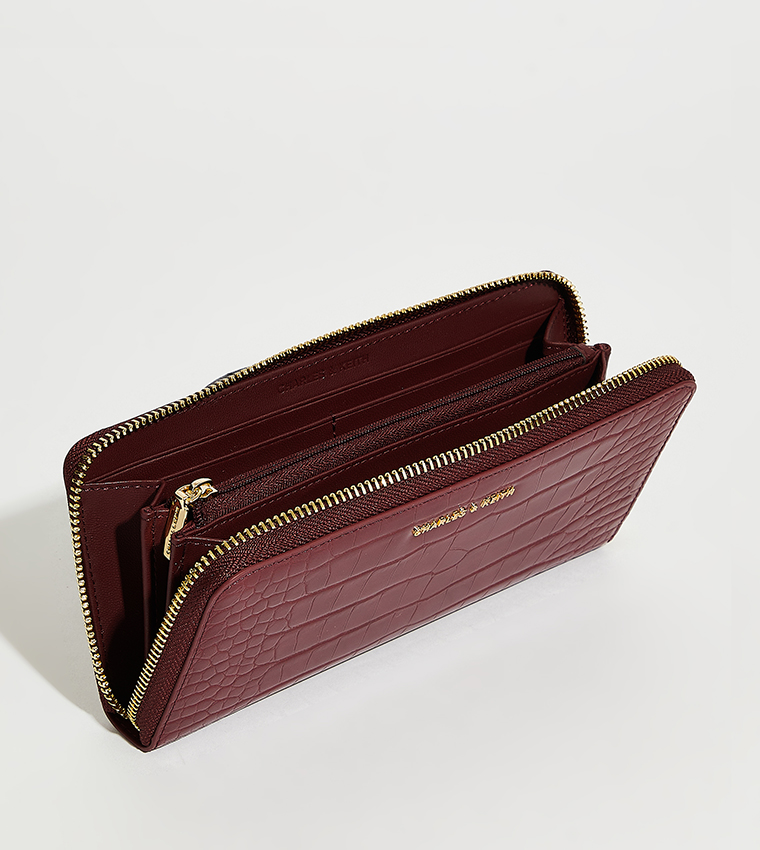 Textured Zip-Around Wallet