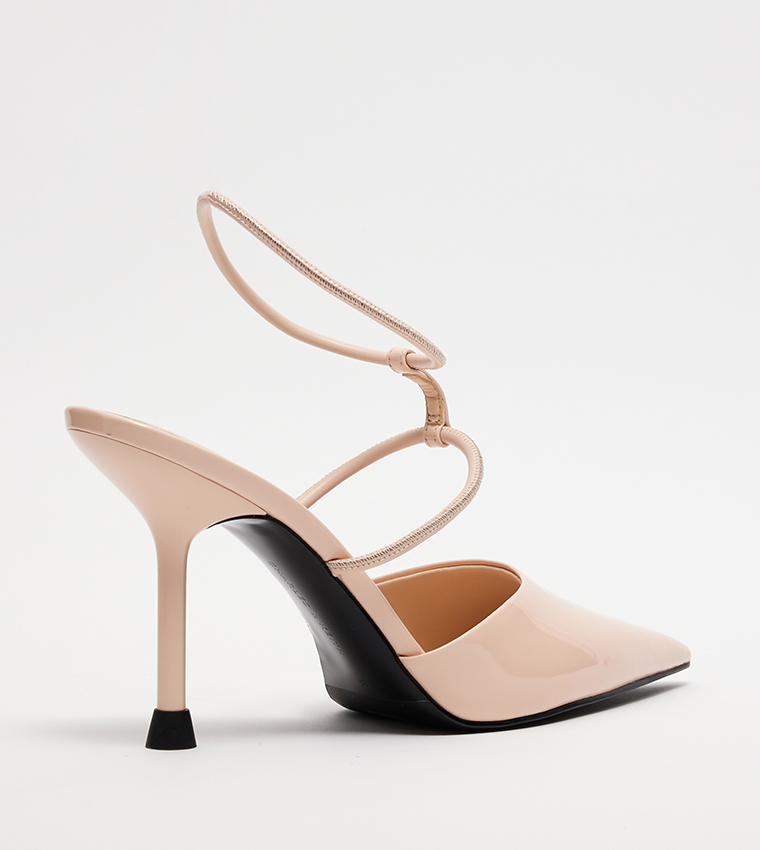 Patent T-Strap Pointed Toe Pumps