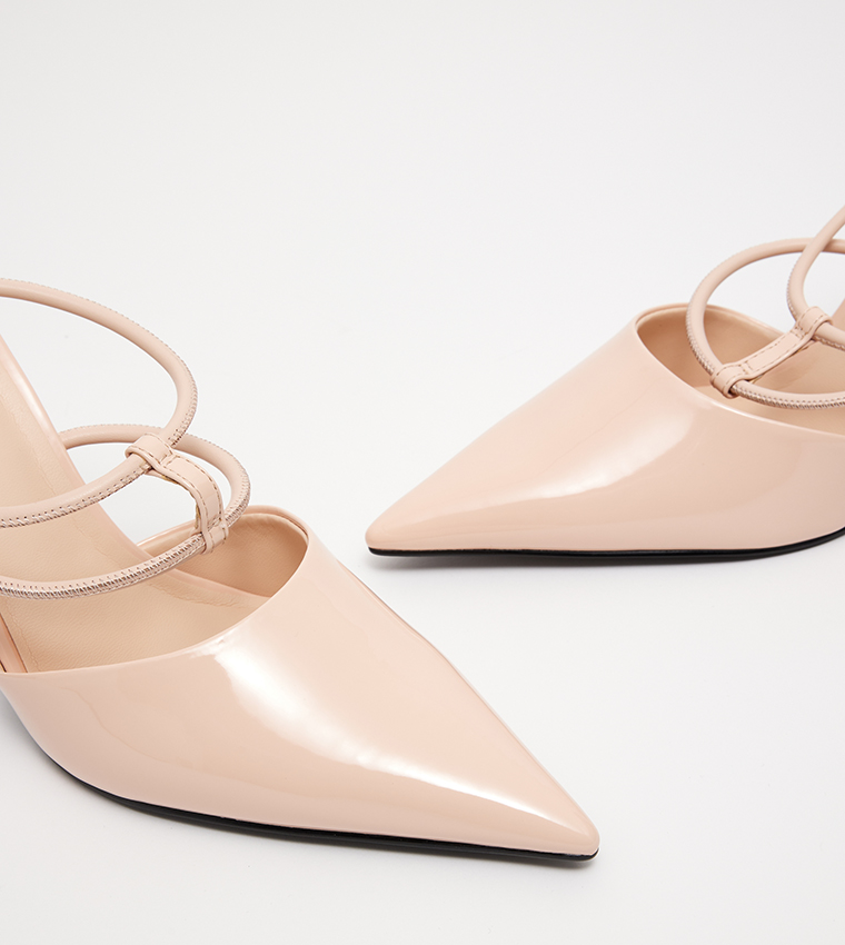 Patent T-Strap Pointed Toe Pumps