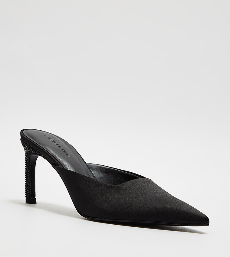 Embellished Heel Mule Pumps