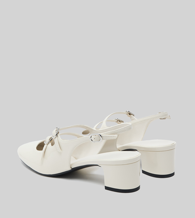 Block Heel Slingback Mary Jane Pumps