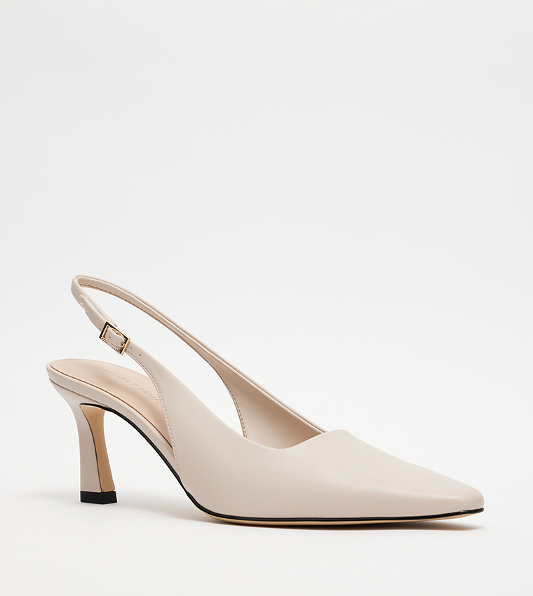 Square Toe Slingback Pumps