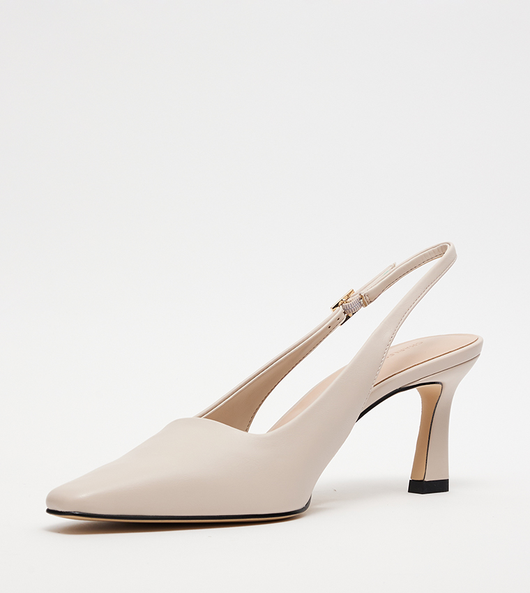 Square Toe Slingback Pumps