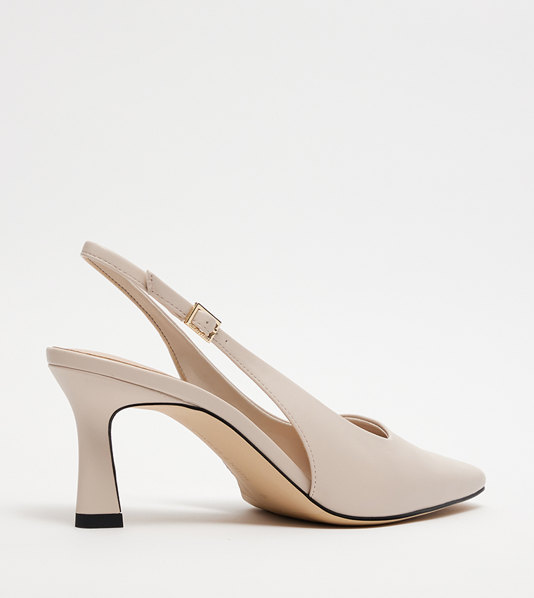 Square Toe Slingback Pumps