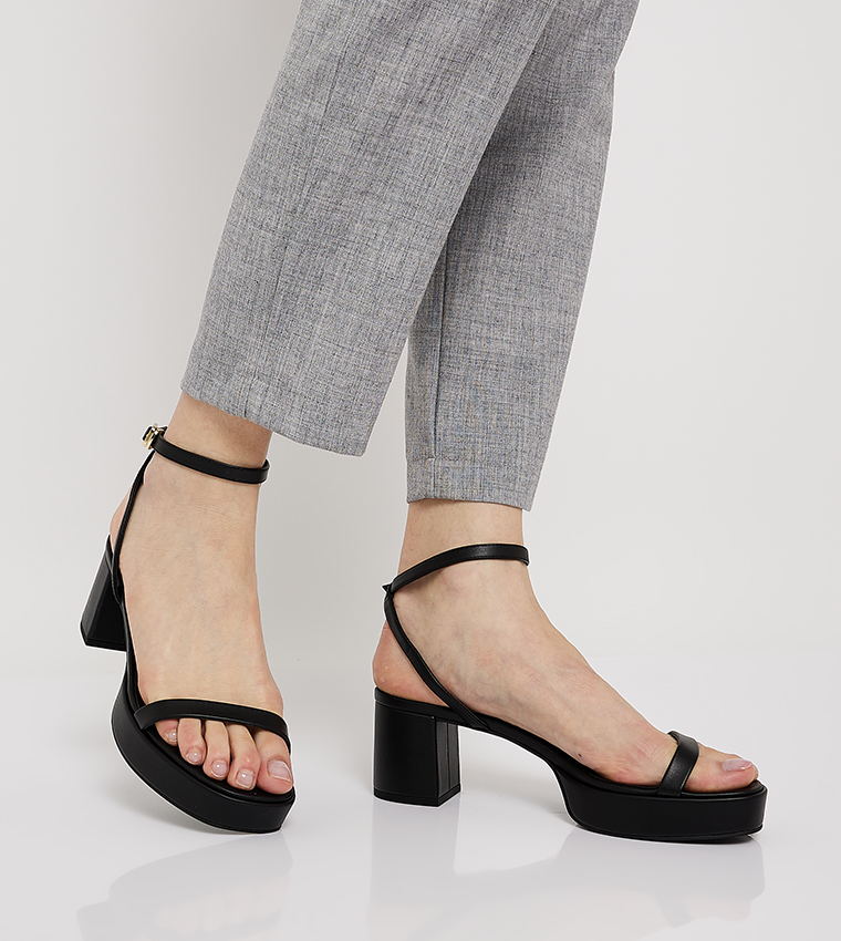 Ankle Strap Block Heel Sandals