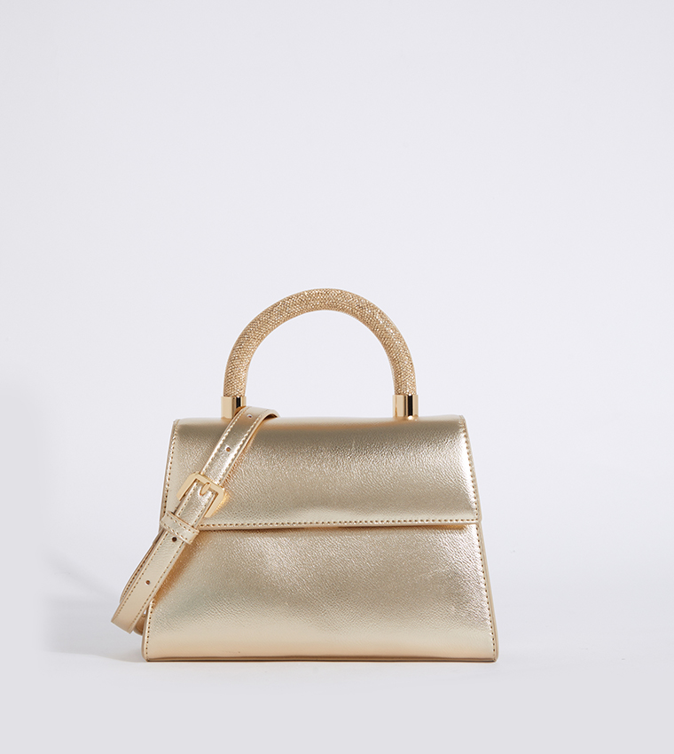 Buy Charles Keith Embellished Top Handle Bag In Gold 6thStreet UAE