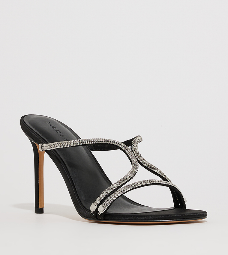 Embellished Open Toe Heel Sandals